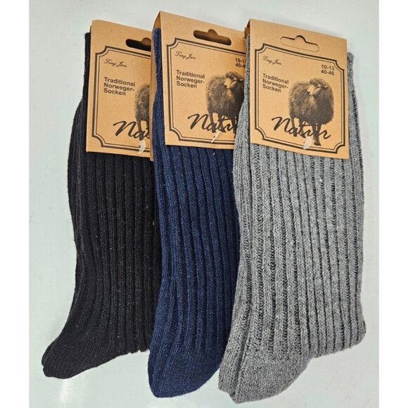 NWT Men Lamb Wool Socks Warm Winter Boot Casual Thermal Crew Socks 3-PACK - Picture 1 of 2